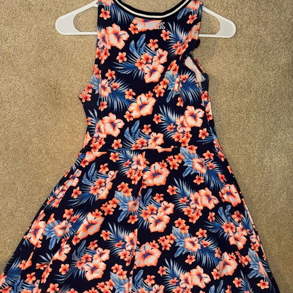 PINK Victoria's Secret Floral Mini Dress - Navy and Coral - Picture 3 of 4